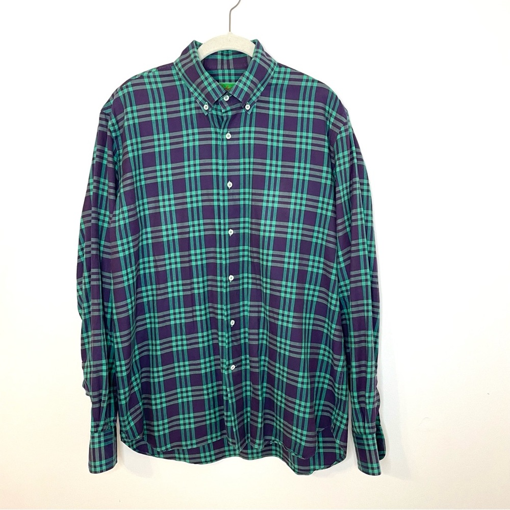 Nikky New York Verbier Mens 16 Dress Shirt Button Up Plaid Professional business